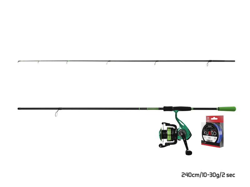 Přívlačový set Delphin GreenSPIN 240cm/30g + 3T + 0,234mm