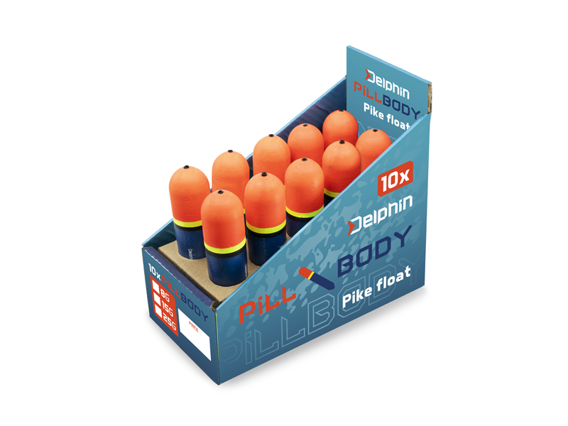 Splávek na štiky Delphin PillBODY 25g