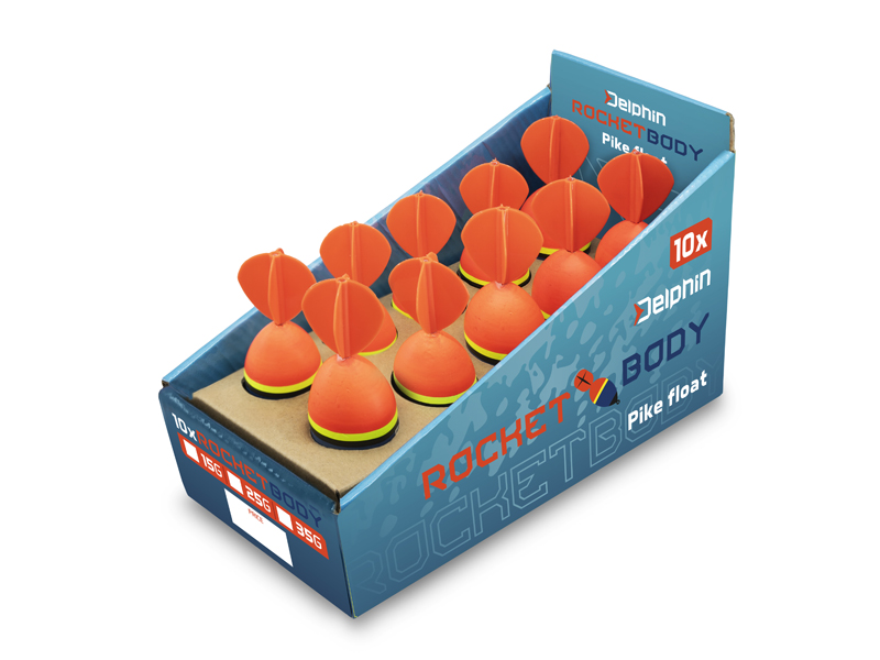 Splávek na štiky Delphin RocketBODY 15g