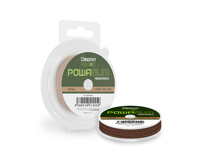 Delphin REAXE PowaGUM Absorber Hnedá0.6mm/4kg/10m