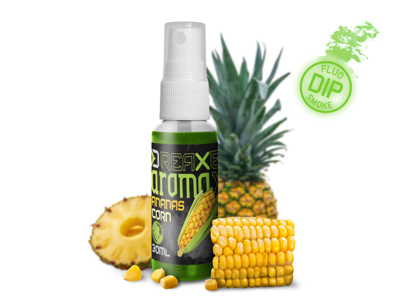 Dipovací sprej Delphin AromaX/30ml Kukuřice-Ananas/fluo zelená