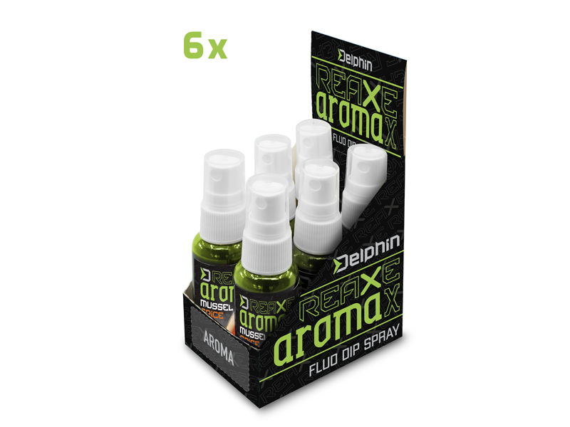 Dipovací sprej Delphin AromaX/30ml Mušle-Koření/fluo zelená
