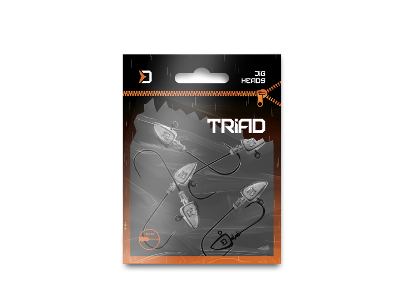 Jigová hlava s límečkem Delphin TRIAD / 5ks 25g-5/0