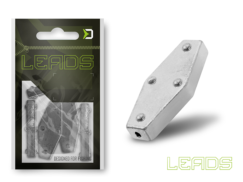 Delphin LEADS Šestihran s otvorem / 5ks 15,0g