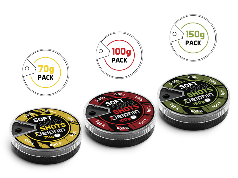 Vyvažovací olůvka Delphin SOFT (žlutá krabička) 70g / 0,25-3,0g