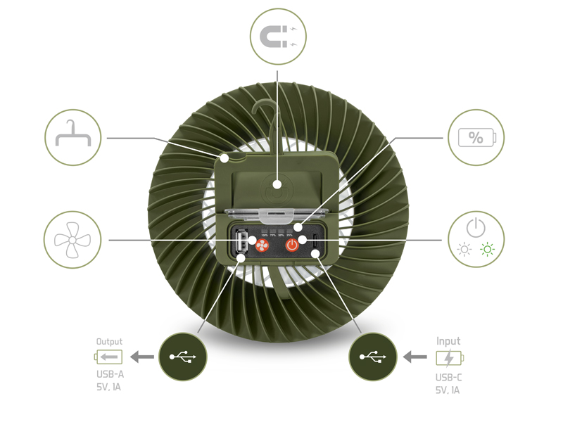 Ventilátor se světlem Delphin Ventix 4400 mAh