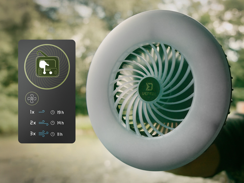 Ventilátor se světlem Delphin Ventix 4400 mAh