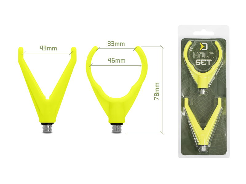 Sada držáků Delphin HoldSET / fluo žlutá Uni V+U / fluo žlutá