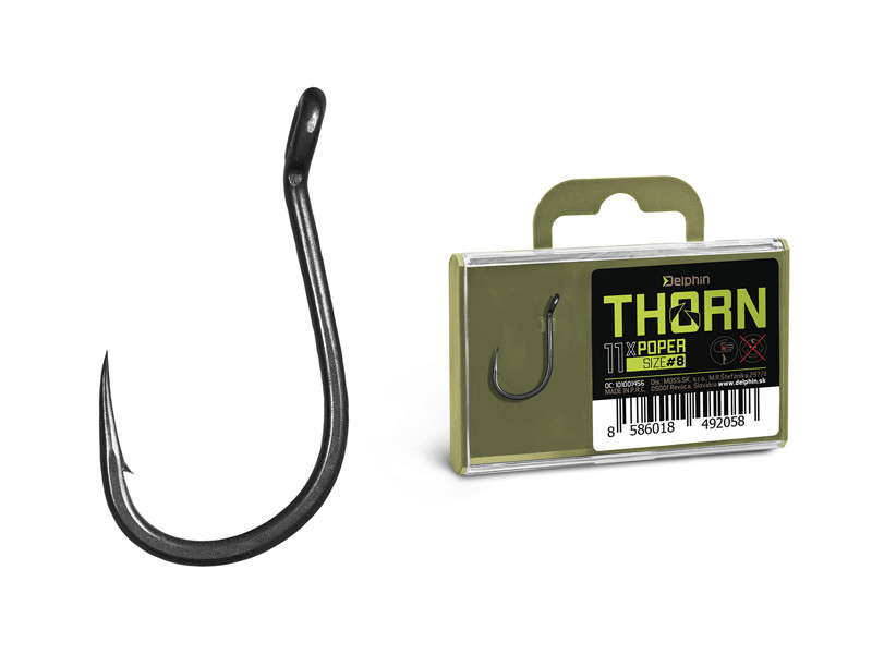 Delphin Hooks HKD Graser Tefcon Hook Size 4, 10+1 pc Carp Hook Delphin